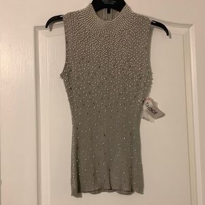 Vintage Choice Sleeveless Beaded Blouse Size Small